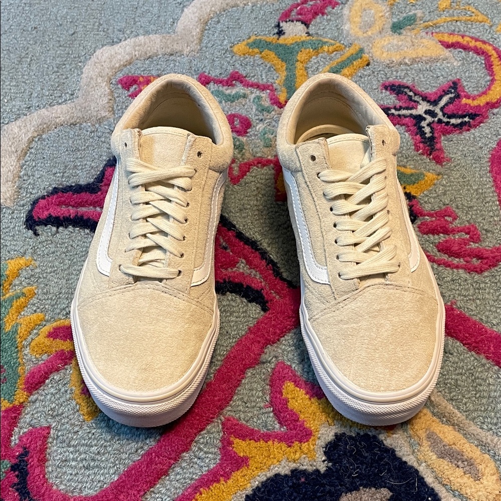 Vans Old Skool All Suede Sneakers in Cream w/ Scotchgard - Picture 2 of 9